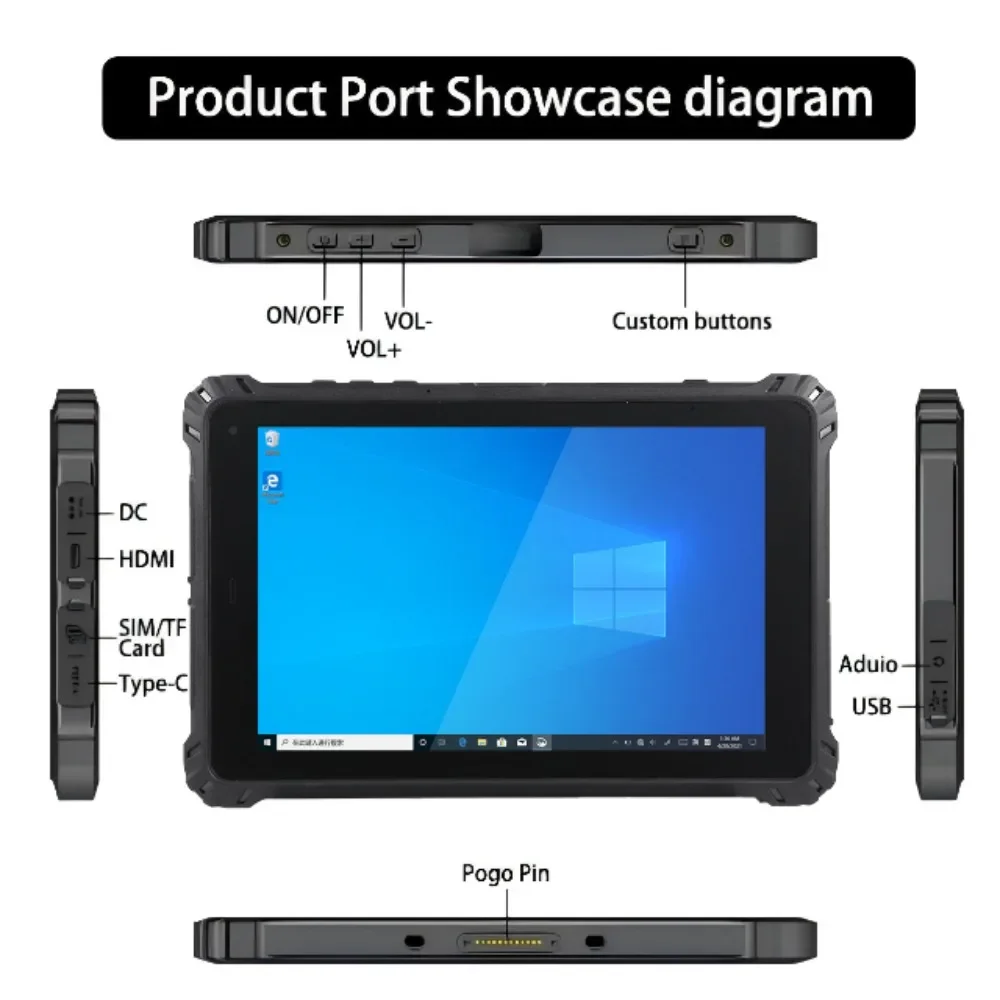 2025 Original K08NF Industrial Rugged Windows 10 Tablet PC Waterproof 8 Inch Intel N5100 8GB RAM 128GB ROM 5.8G WiFi HDMI 4G LTE