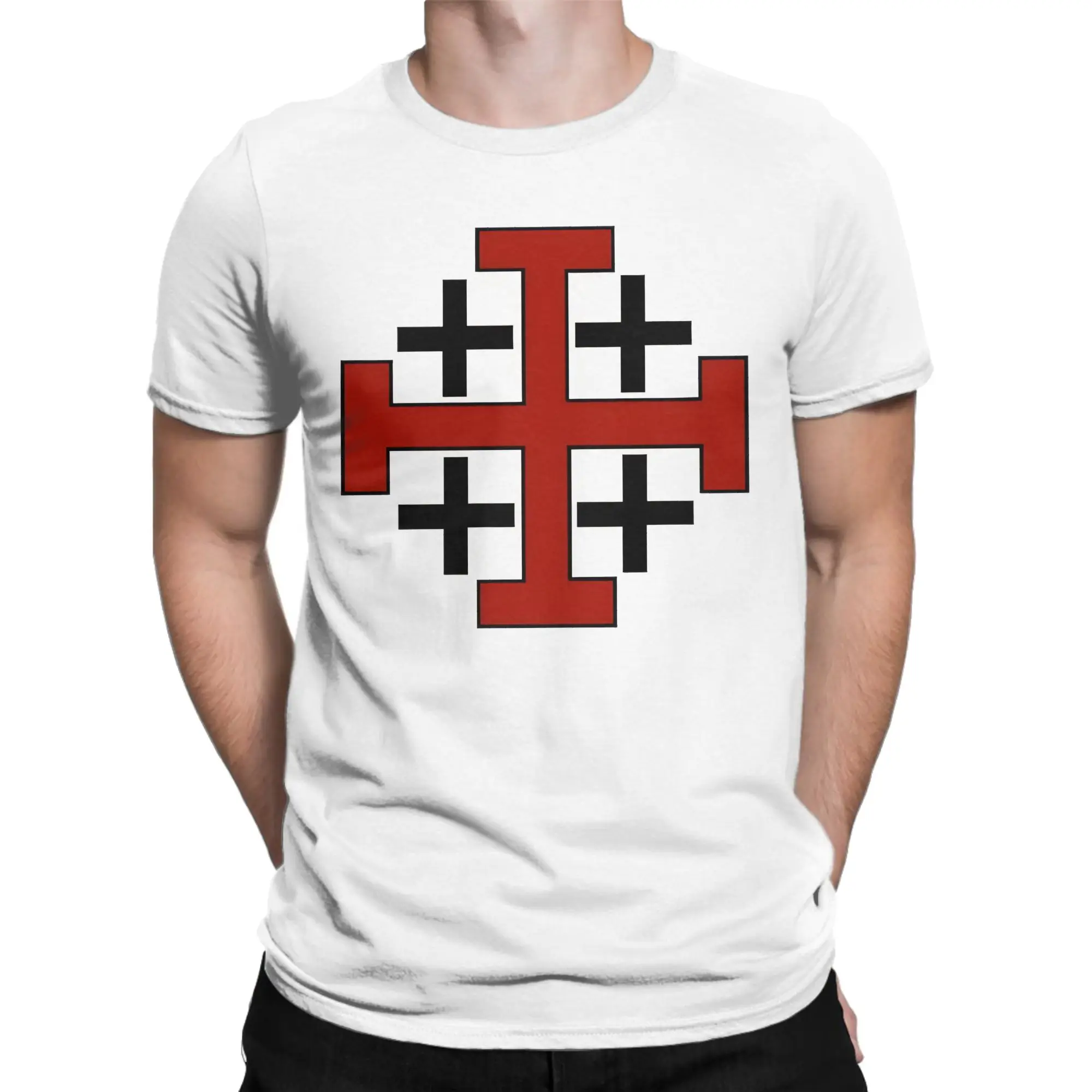Men Women Jerusalem Cross  Jesus T Shirt  Cotton Tops Novelty Short Sleeve O Neck Tee Shirt Summer T-Shirts