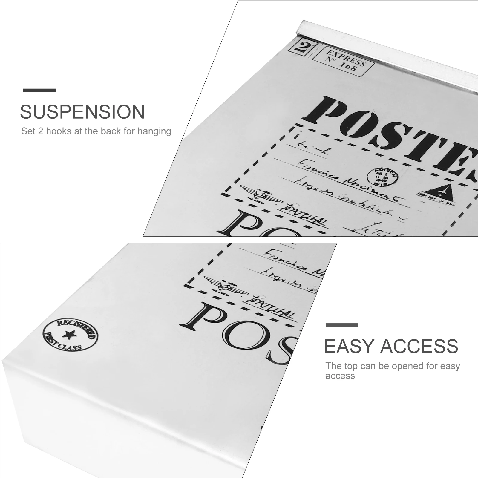 

1pc Vintage Tin Box Large Capacity Mail Storage Durable Home Decor Newspaper Case Decor Photo Prop Newspaper Case Ornament