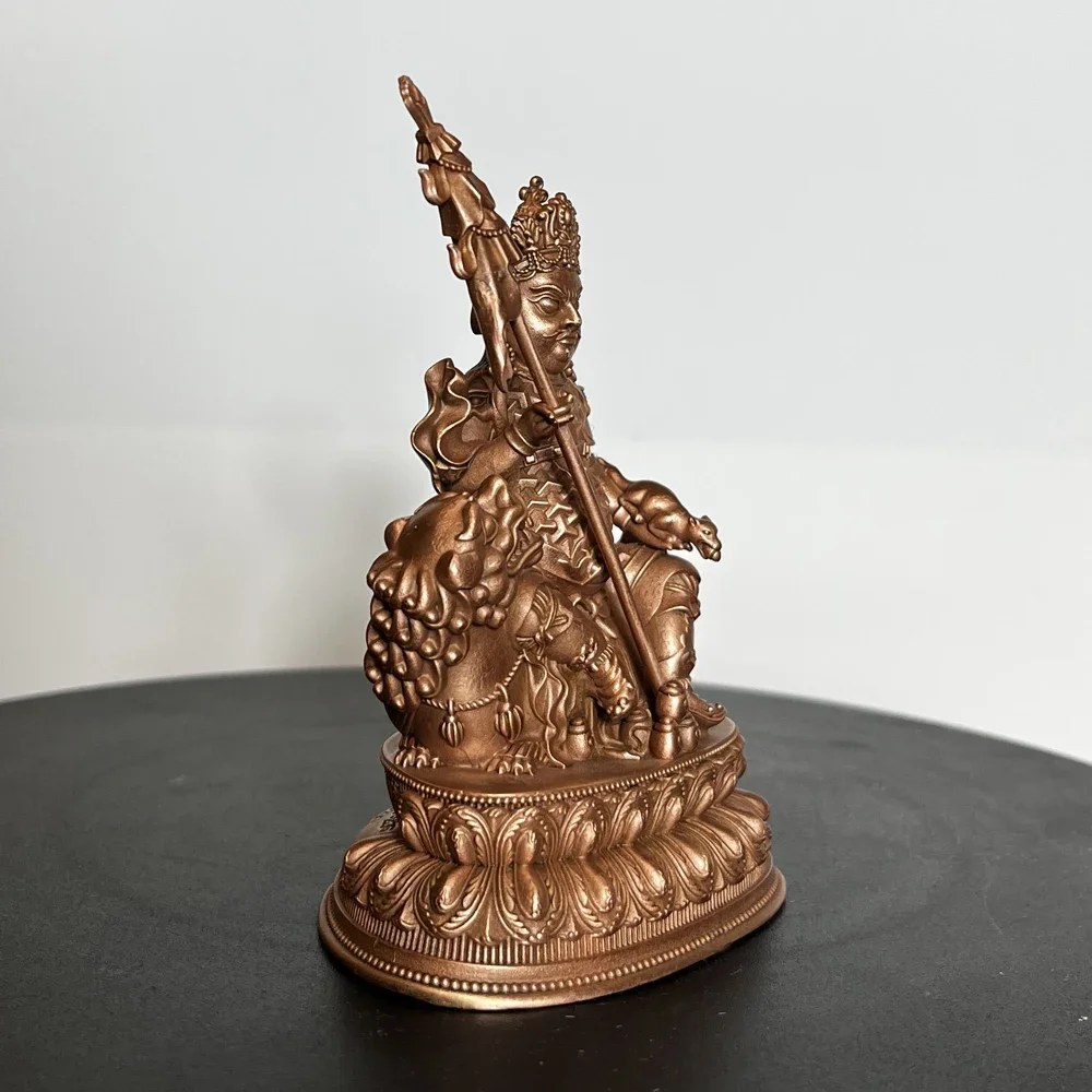 Pure copper treasure Tianwang ornament Tantra Bishammen Tianwang living room office mascot decoration Buddha statue crafts