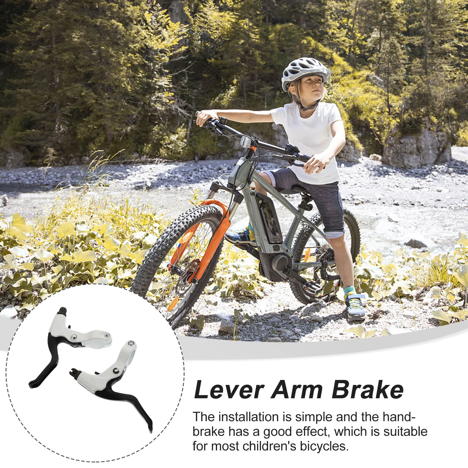 

OHPHCALL 1 Pair Brake Levers for Kids Bike Fishing Cart Handlebar Spare Parts White