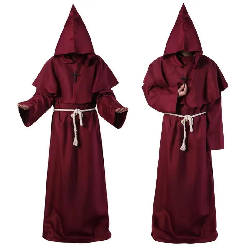 Halloween Cosplay Robe Klooster Middeleeuwse Priester Tovenaar Non oulder priem Dames Etnisch Kostuum Stage Performance Kleding