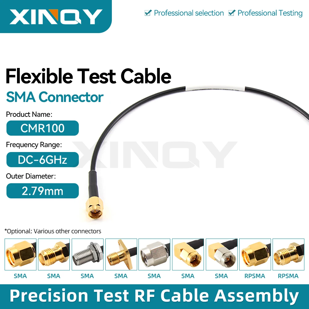 XINQY LMR100 Test Cable Signal SMA Coaxial Extension Cable / RF Feeder Line 6G RF Connection Cable