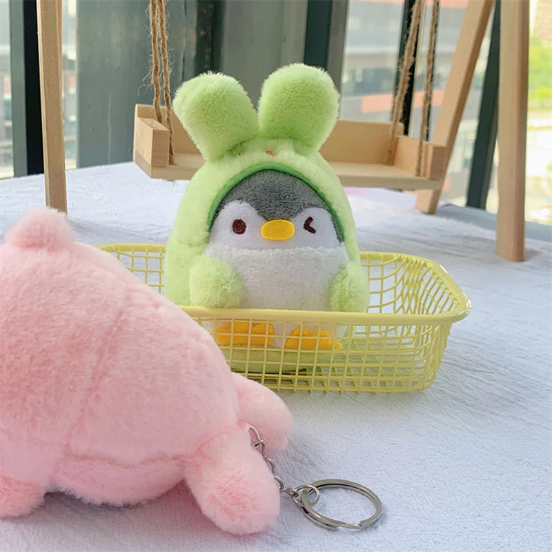 Cute penguin rabbit plush pendant keychain bag pendant doll