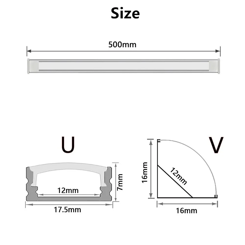 2-25pcs/lot 0.5m/pcs 45 degree angle perfil aluminio for 5050 5630 LED strips Milky /transparent cover strip aluminum profile