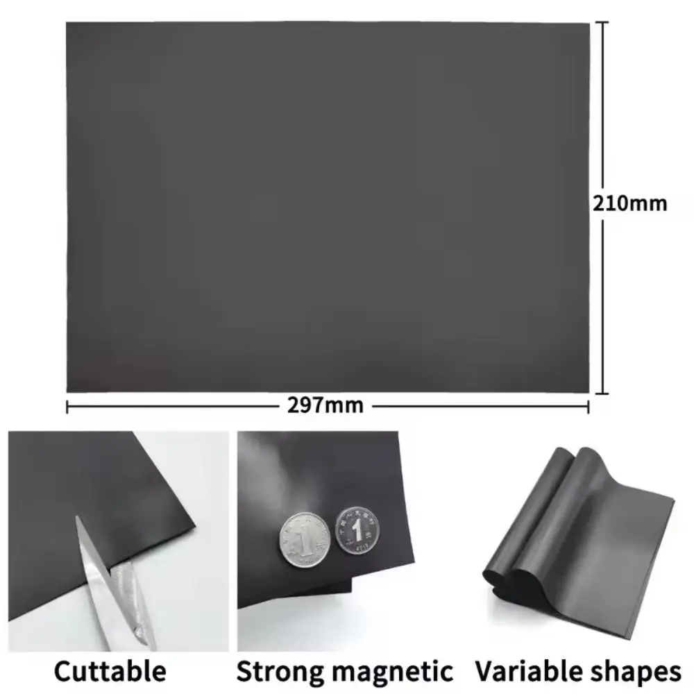 A4 Magnetic Mat Sheets Flexible Easy Peel Adhesive Magnetic Sheets Self-Adhesive Rubber Magnet Fridge Crafts Photo Picture Decor