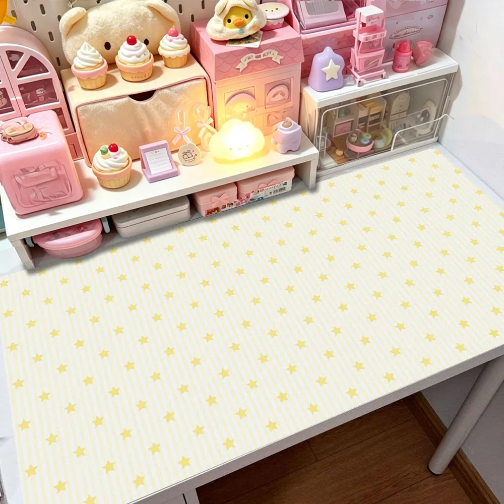 Creative Full Screen Lucky Clover Ins Leather Table Mat Girl Pink Blue Simple Mouse Pad PU Gaming Computer Pad Anti Slip Y2K Pad