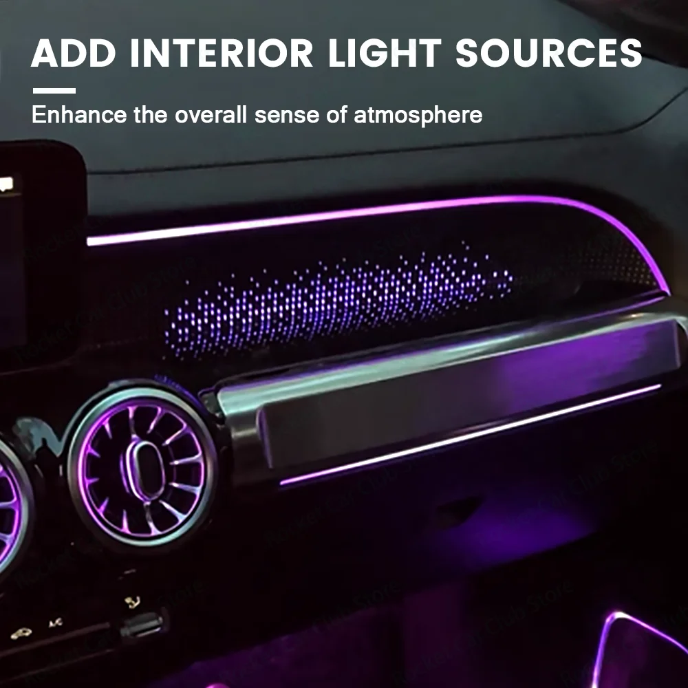 LED 64 Colors Front Passenger Starlight Panel Ambient Light For Mercedes Benz GLB W247 X247 Car B-Class Central Control Panel