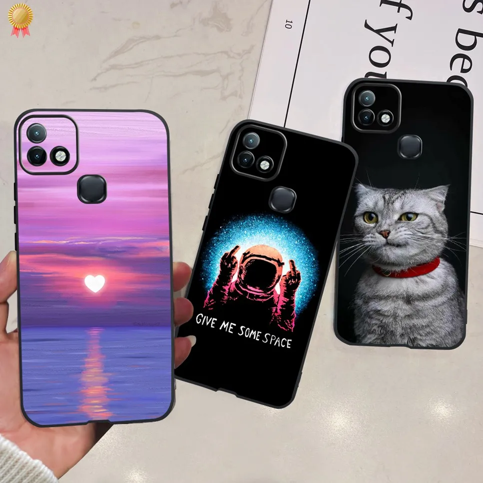 Case For Infinix Hot 10 Case Fashion Glitters Cute Astronaut Cat Soft TPU Silicone Back For Infinix Hot10 10i 10s 10t Soft Cover