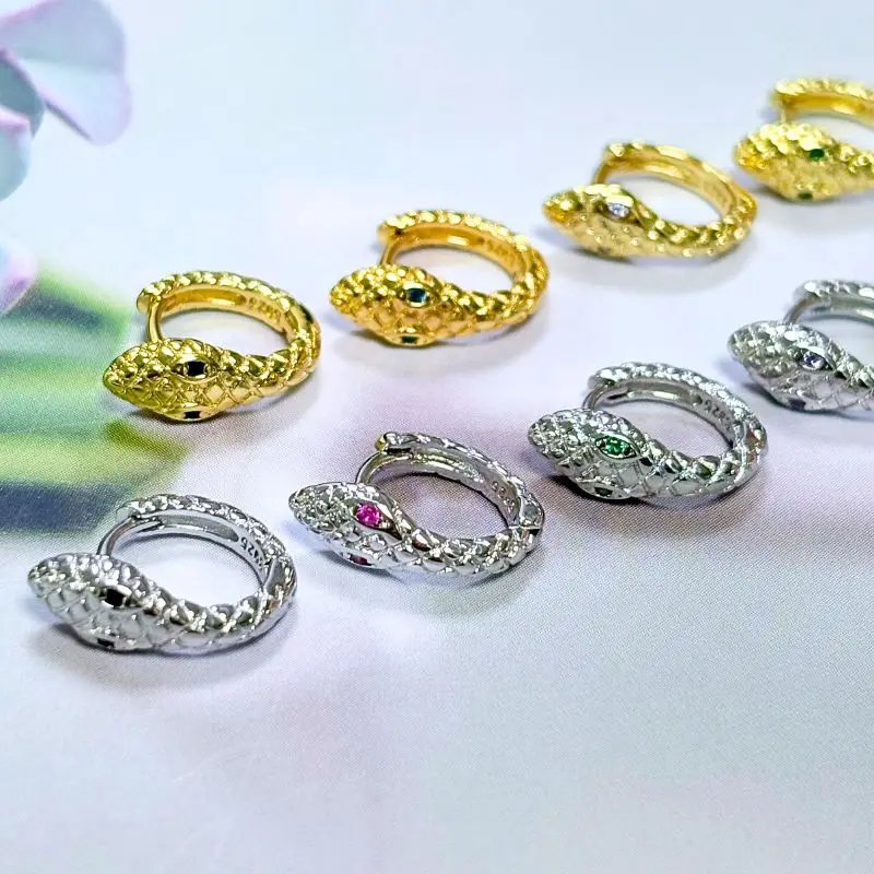 Hot Sell 925 Silver Needle Snake Hoop Earrings Personalized Couple Metal Style Earrings Fashion High-end Jewelry Gift Wholesale