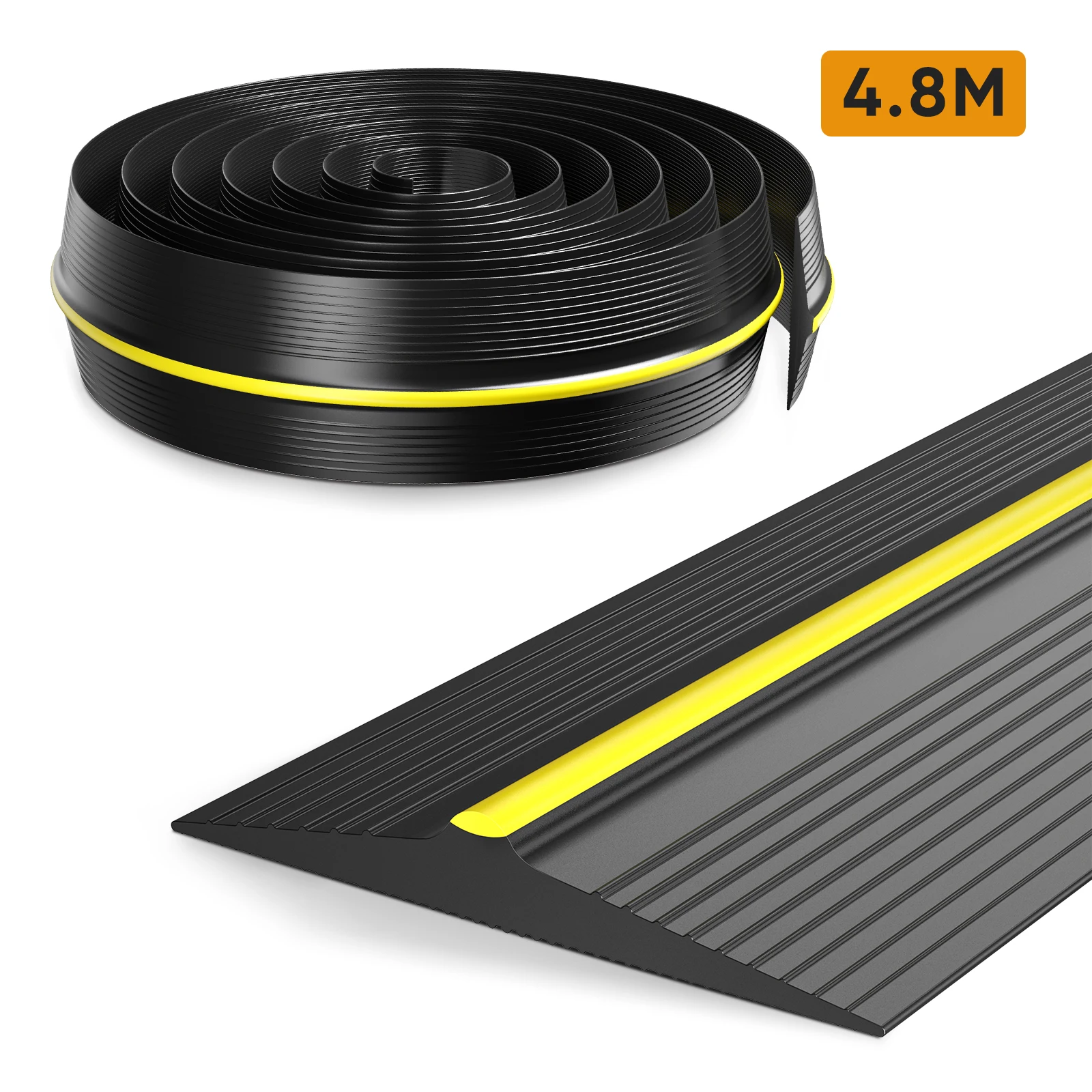 Garage Door Seal 2.5/4.8M Universal Threshold Seal Weatherproof Floor Seal Rubber DIY Seal Replacement for Garage Doors Perfect