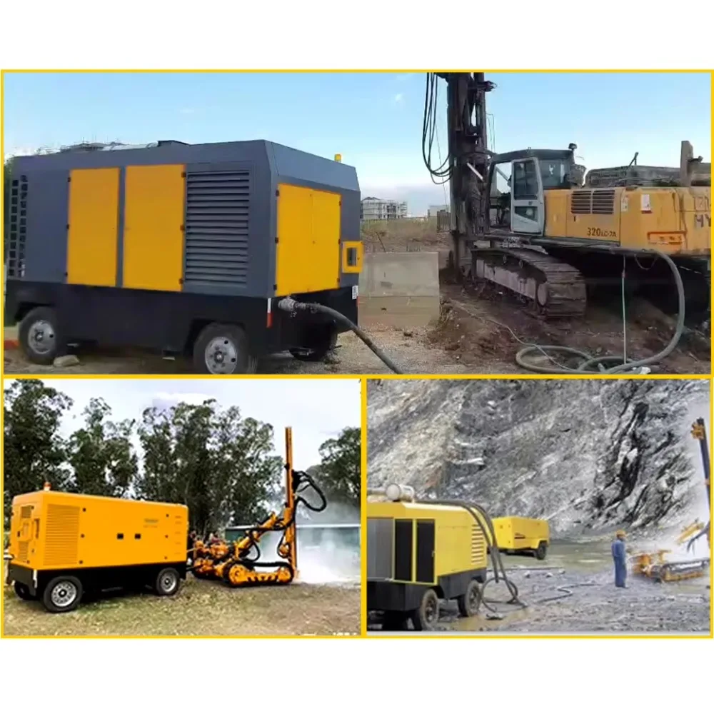 EPA-Dieselmotor-Schraubenluftkompressor 643 Cfm 185 Cfm Luftkompressoren Luftkompressor