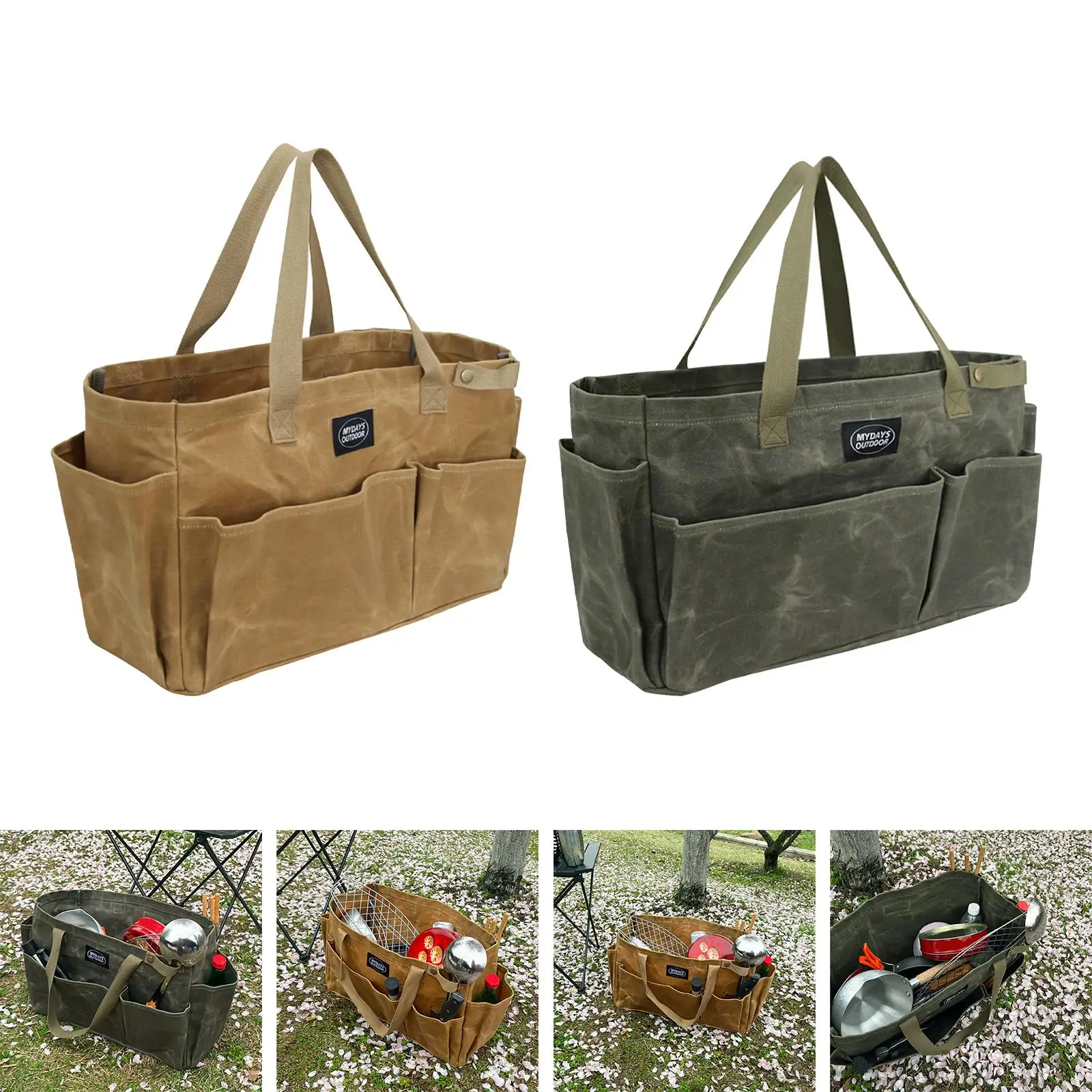 Camping Gear Storage Bag Cookware Carrier Multi Purpose Utility Tote Bag for Picnics Equipment Organizing Indoor Outdoor Hiking