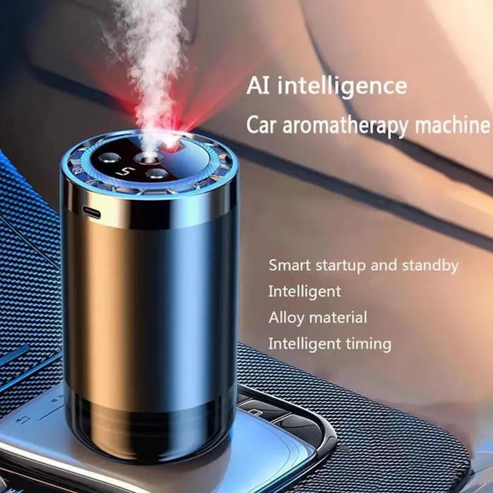 Intelligent Car Aroma Diffuser Humidifier with RGB Ambient Light Rechargeable Auto Interior Perfume Ornament 2026 NEW