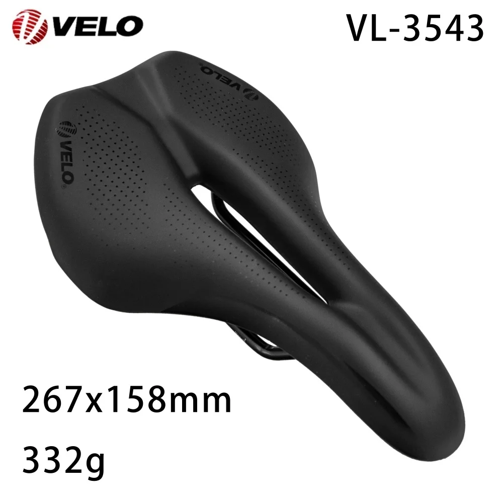 VELO VL-3543 Bicycle Saddle Road MTB Bike Comfortable shock absorption Hollow Breathable 332g 267x158mm