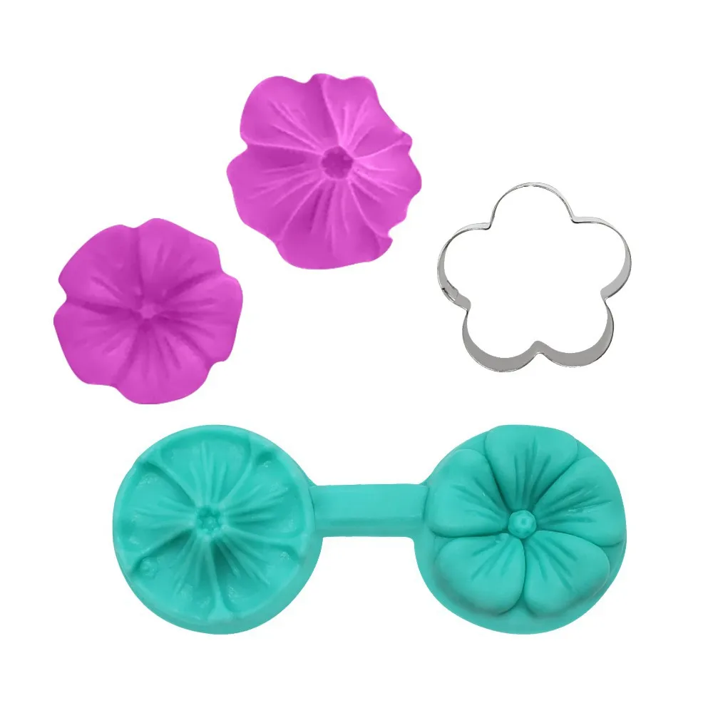 Blossom Flower Fondant Mold Petal Leaf Mold Cookie Cutter Daisy Cake Decor Tool Chocolate Sugarcraft Biscuit Stamp Cut Kitchen