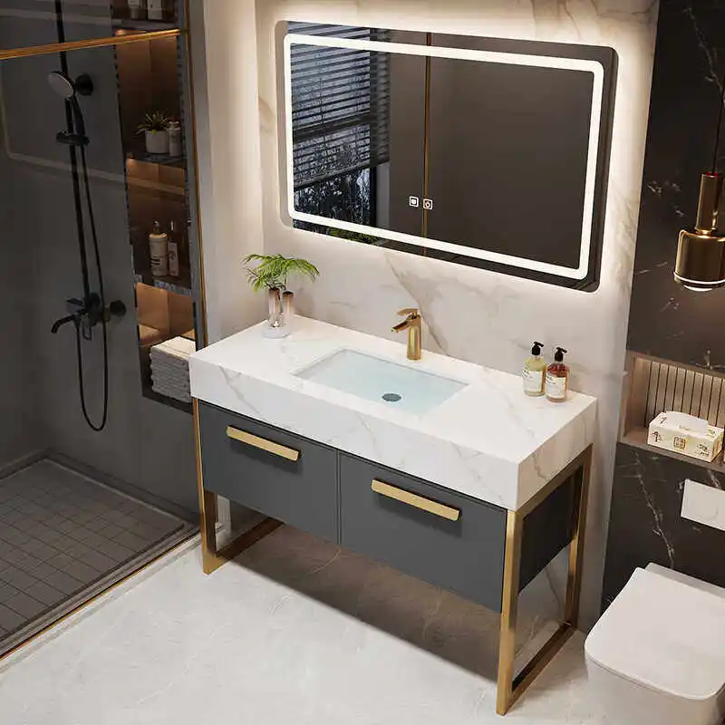 Bathroom cabinet, floor-to-ceiling slate washbasin, toilet washbasin