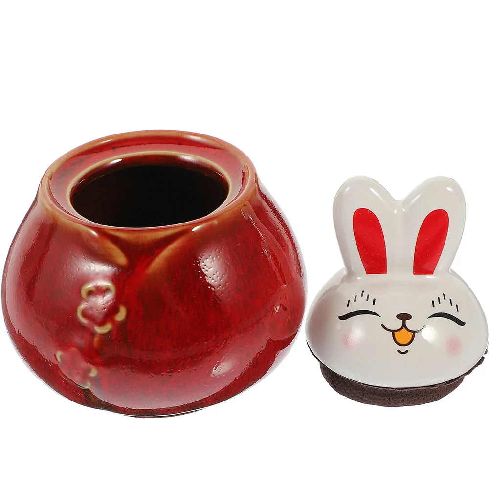 

Ceramic Bunny Shape Food Storage Jar Airtight Seal Kitchen Canister Loose Tea Organizer Candy Coffee Container