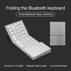 Folding Mini Wireless Bluetooth Keyboard English Russian Spanish Arabic Hebrew Portugues With Touchpad for Windows, Android, IOS