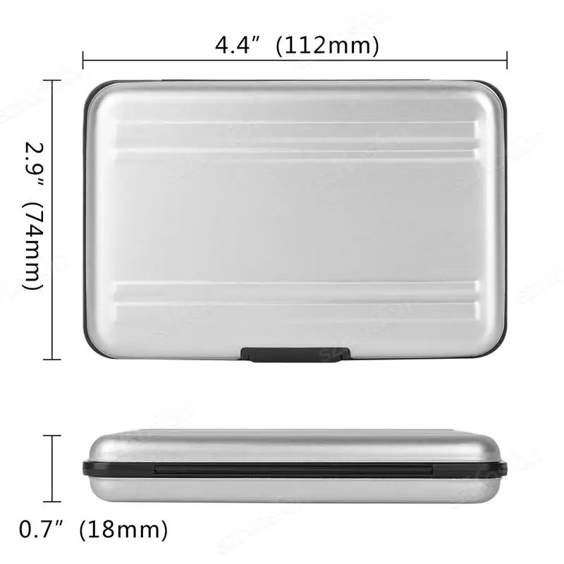 Caja de transporte de aluminio resistente a los golpes, estuche de almacenamiento para tarjetas de memoria, soporte de 8 ranuras para tarjetas SD, SDHC, MMC, Micro SD, TF