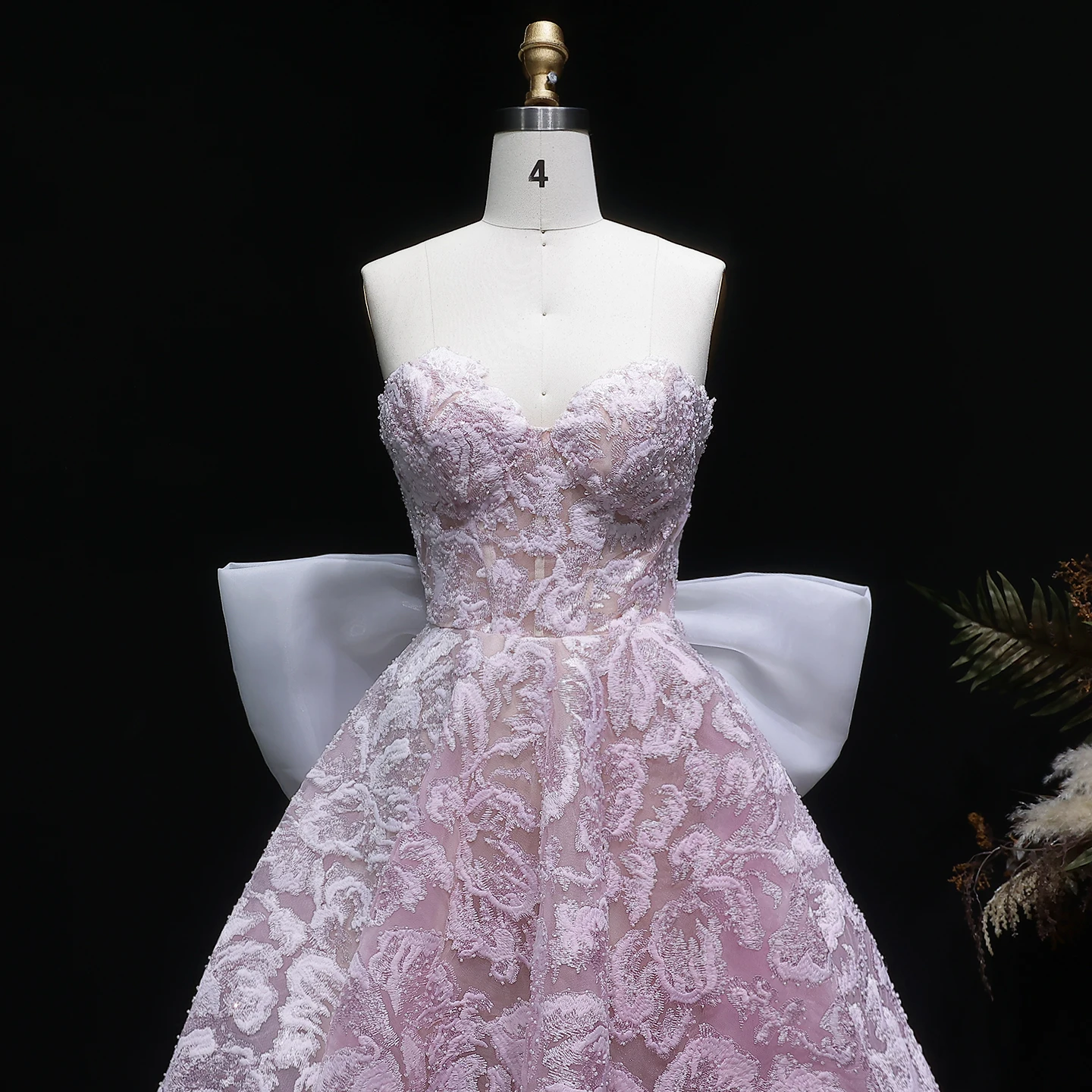 Sharon Said Blaues Sweetheart-Perlenkleid mit großer Schleife, Dubai Sexy Cocktail-Abschlussballkleid RM138 Maßanfertigung – Detail 14