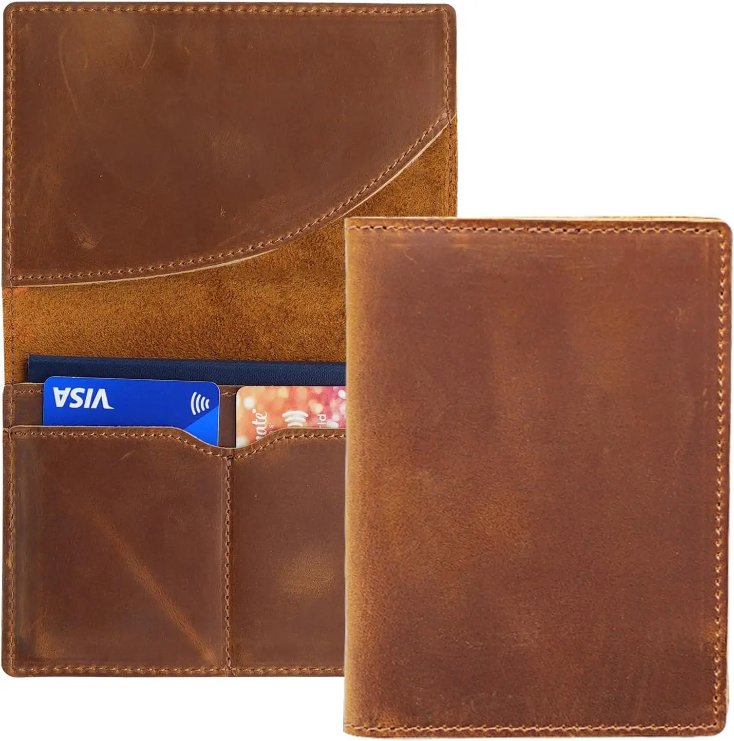 AIGUONIU Customization Leather Passport Cover Personalized Passport Wallet Card Bag Travelers Gift Women and Men's Passport case