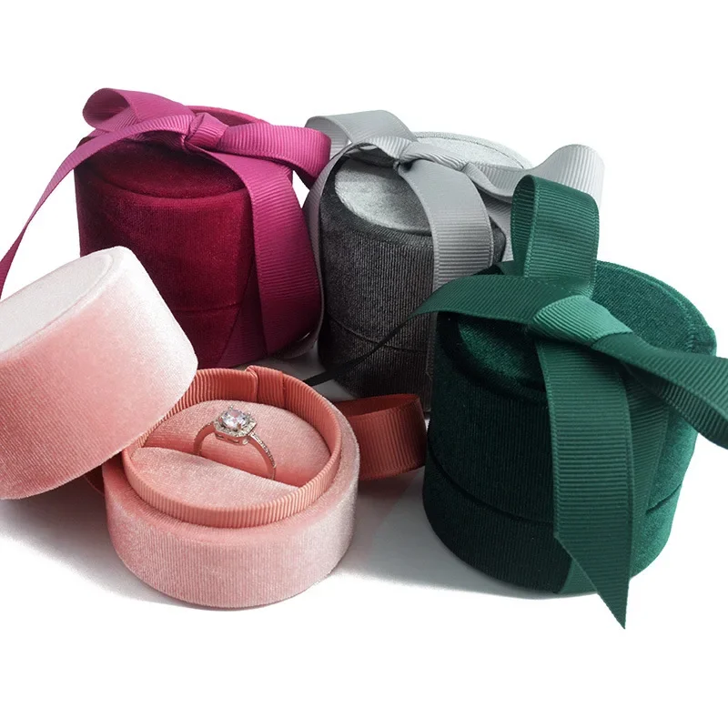 

Ribbon Flannel Ring Jewelry Box/Creative Ring Necklace Pendant Romantic Proposal Bow Wrap Gift Box