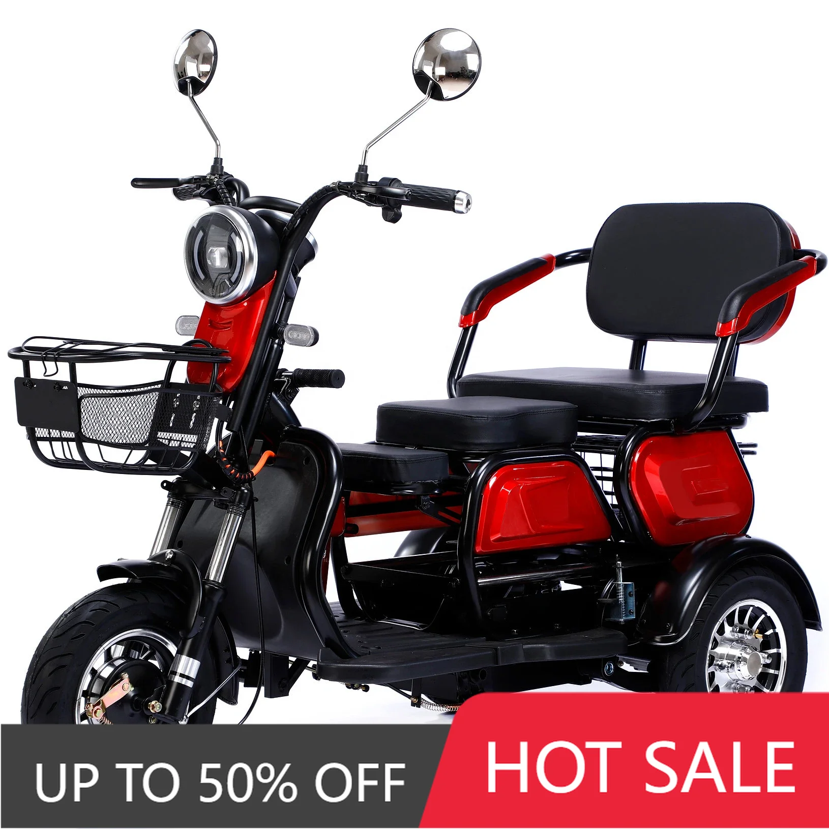 QQA Three-wheeled scooter Powerful new electric scooter Adult electric tricycle