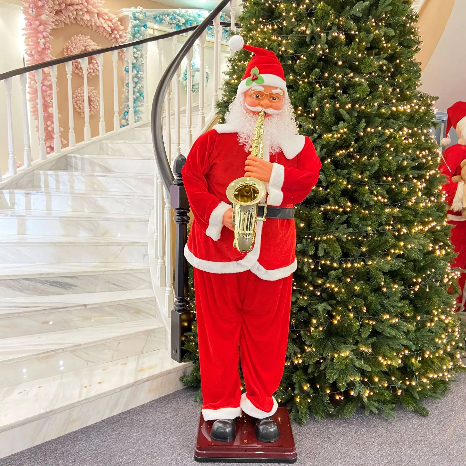 Christmas decorations will sing and dance 1.8 meters Santa Claus Hotel Mall welcome Christmas decorations