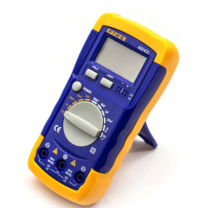 A6013L Professional Digital Capacitance Meter Capacitor 0-20mF Handheld Electronic Capacitance Tester LCD Backlight 6013 6243