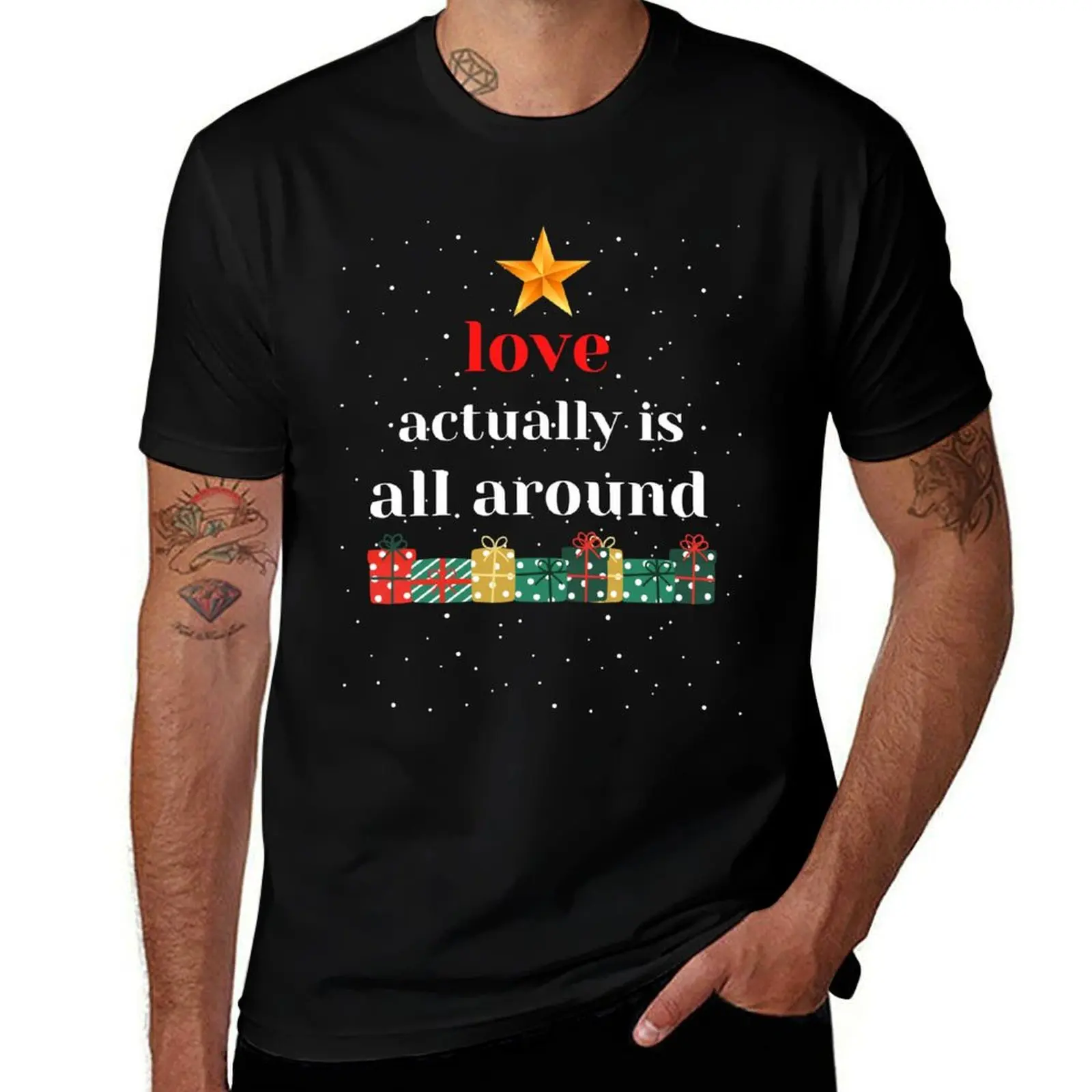 

Love Actually Is All Around T-Shirt t shirt custom print man t shirt heavy cotton T-Shirt