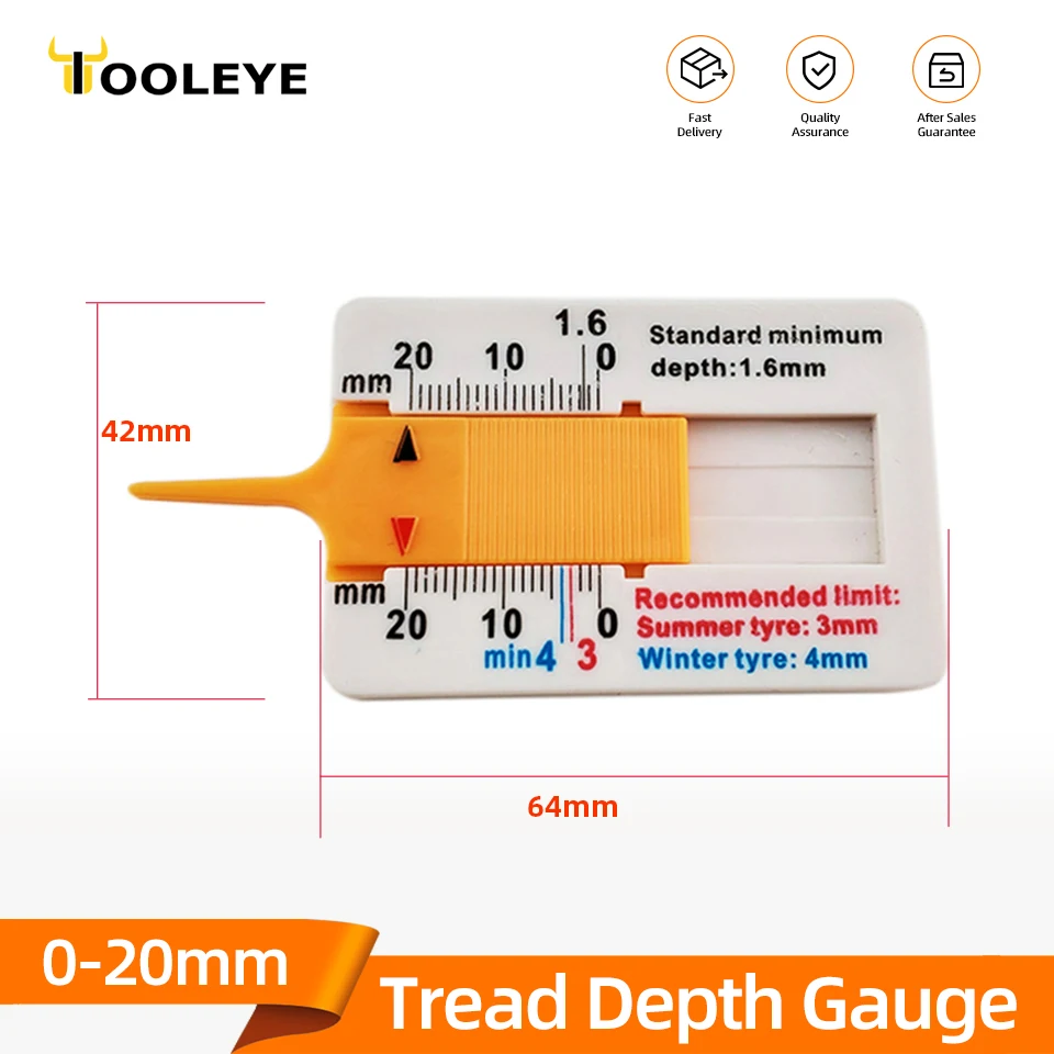 0-20mm Tread Depth Gauge For Car Tyre Tire Meter Thickness Gauges Automobile Tire Wear Detection Measuring Tools Depth Caliper