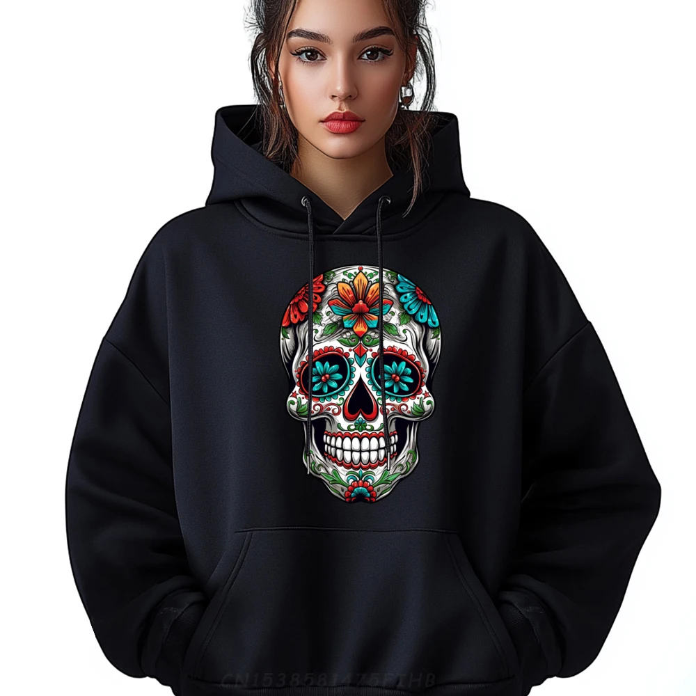 Dia De Los Muertos Costume Halloween Day Of Dead Sugar Skull Polyester Fiber Graphic Tees Funny Sweatshirts Hip Hop