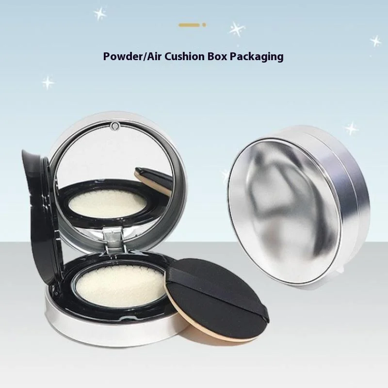 Boîte bouffante à coussin d'air vide – Trousse à cosmétiques portable avec éponge à poudre et miroir |   Pour remplir BB crème/fond de teint