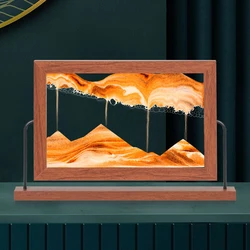 Moving Sand Art 3D Dynamic Sandscape Quicksand Painting Liquid Hourglass Rotatable Flowing Sand Luxury Home Living Room Decor