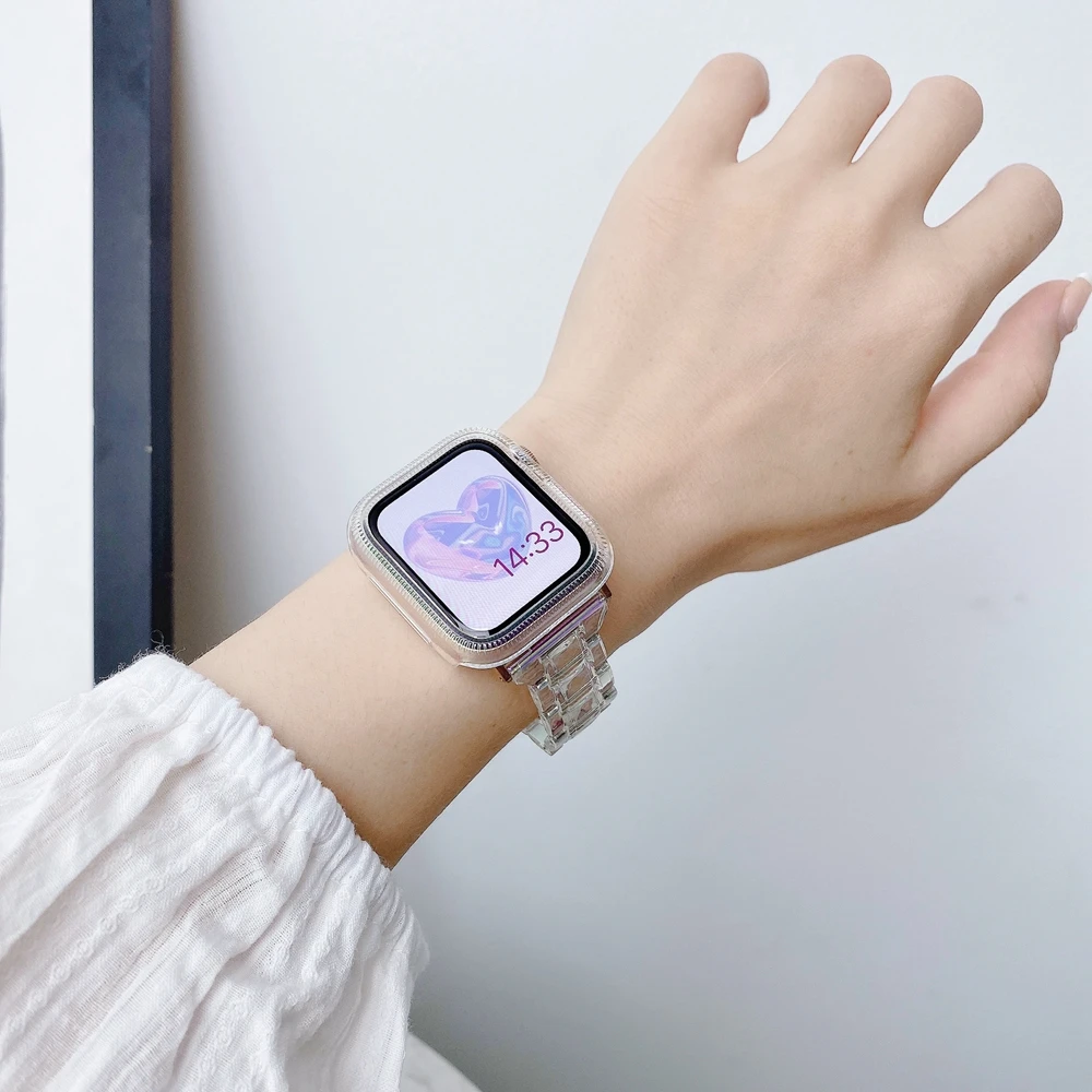 شفافة حزام الليزر ل سوار ساعة يد آبل 49 الترا 8SE 7 6 5 38/42 مللي متر أورورا التسلق سوار ل Iwatch 4 3 2 40/44 مللي متر 41/45 مللي متر