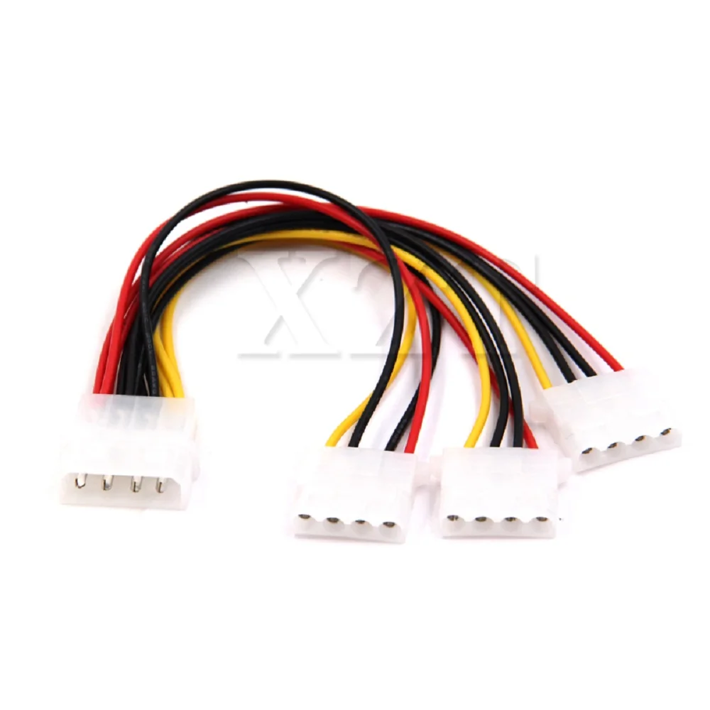 High Quality 4 Pin Molex Male to 3 port Molex IDE Female Power Supply Splitter Adapter Cable Computer 4Pin IDE Power Cables