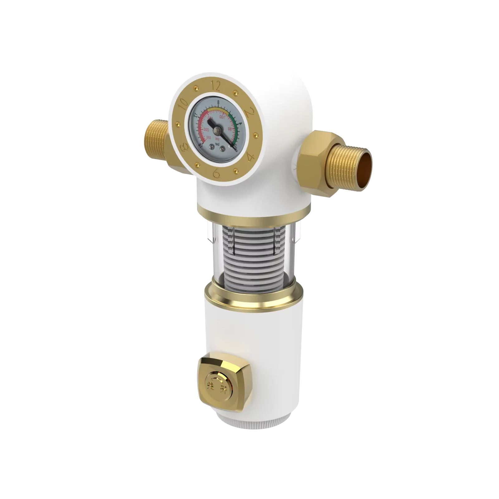 Factory Direct High-Flow Brass Water Pre-Filter Manual Purification Filter for Household Use