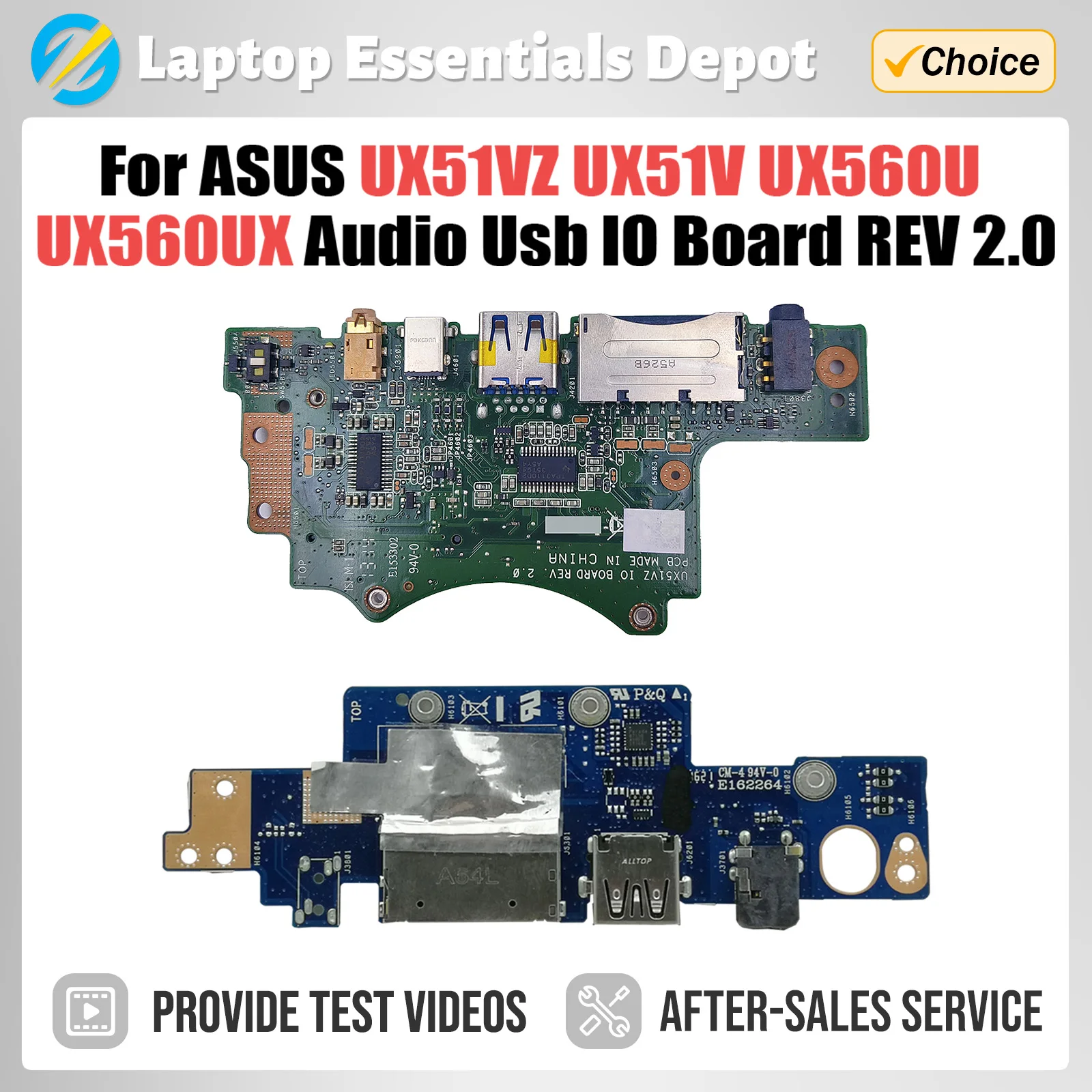 For ASUS UX51VZ UX51V UX560U UX560UX UX560UA Q534UX Laptop Audio Usb IO Interface Board REV 2.0 100% Tested Fast Ship