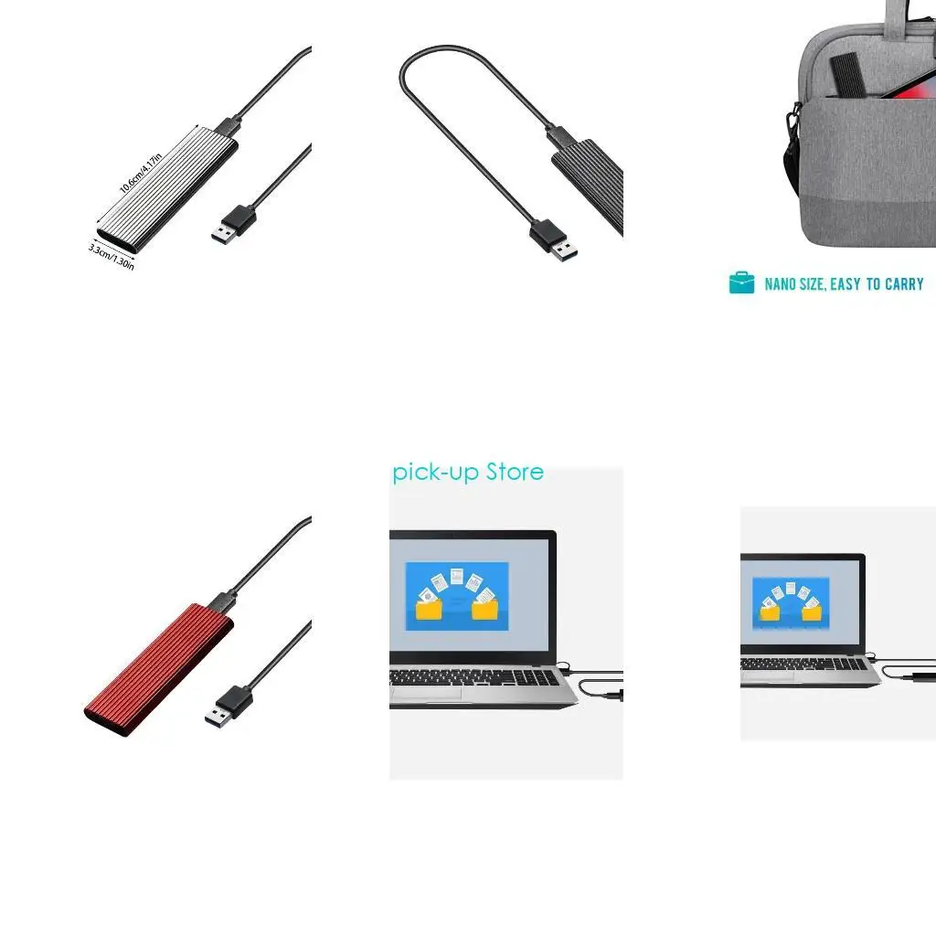 

Q5WA Внешний кабель жесткого диска USB тип C M.2 Мобильный NVME Easy Drive Алюминий