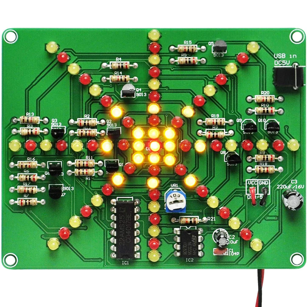 DIY Kits LSD-73 LED Falshing Water Lights Marquee Lamp Soldering Practice Board PCB Suite DC4.5-6V