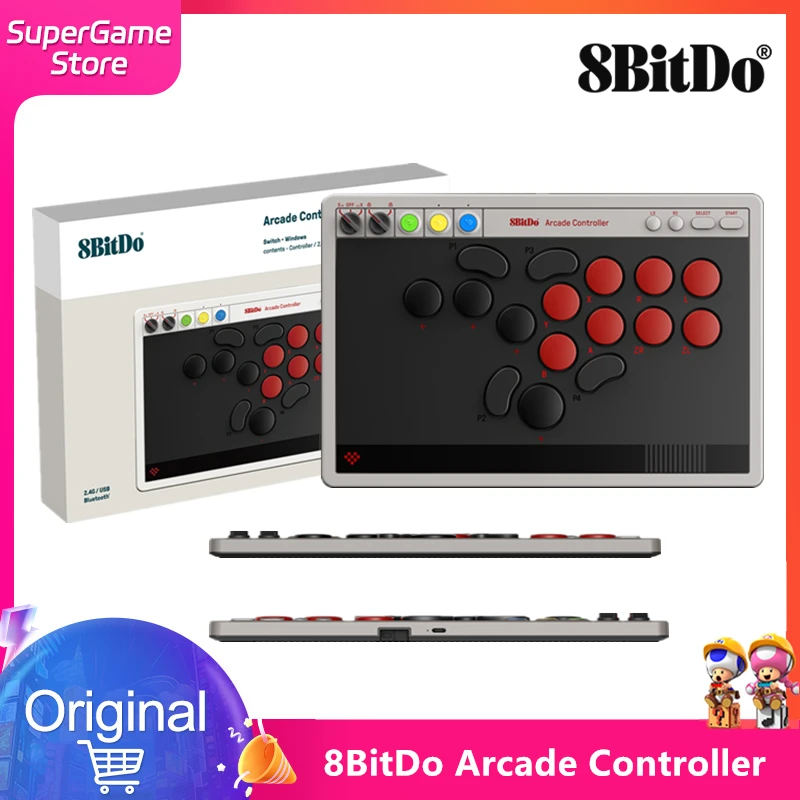 8BitDo وحدة تحكم أركيد مدمجة للمحترفين. متوافق مع Switch وWindows.2.4G/Bluetooth/Wire - Windows