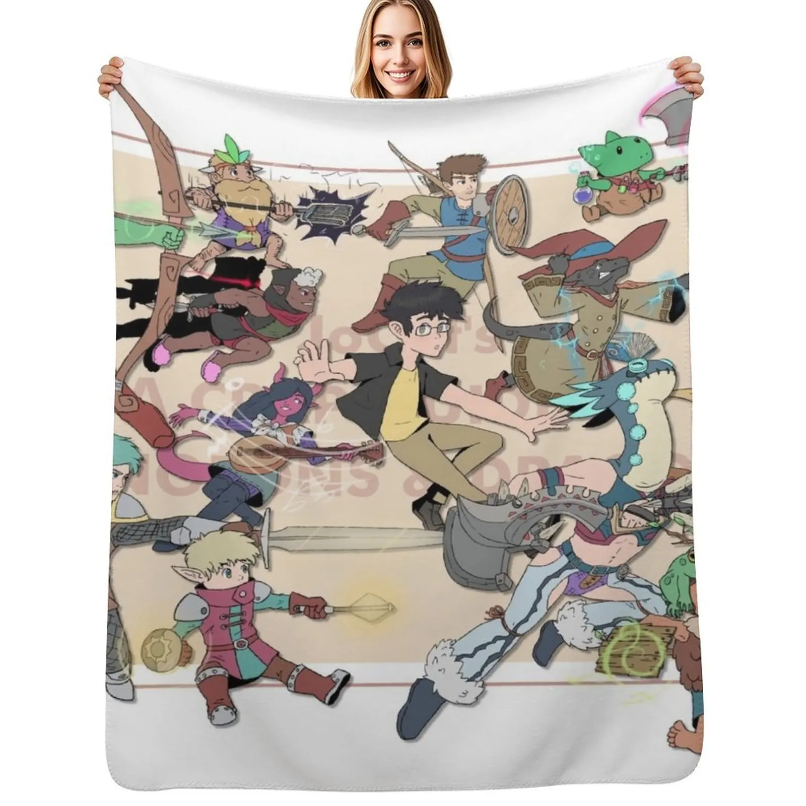 JoCat - A Crap Guide to D&D Poster Throw Blanket Warm Accent Blanket for Living Room Decoration
