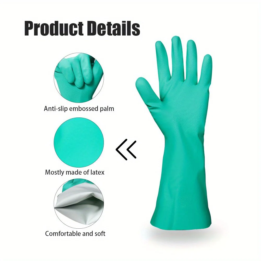 Chemical Resistant Gloves,Reusable Heavy Duty Safety Work Gloves,For Mining,Farm,Gardening,Acid,Alkali,Oil