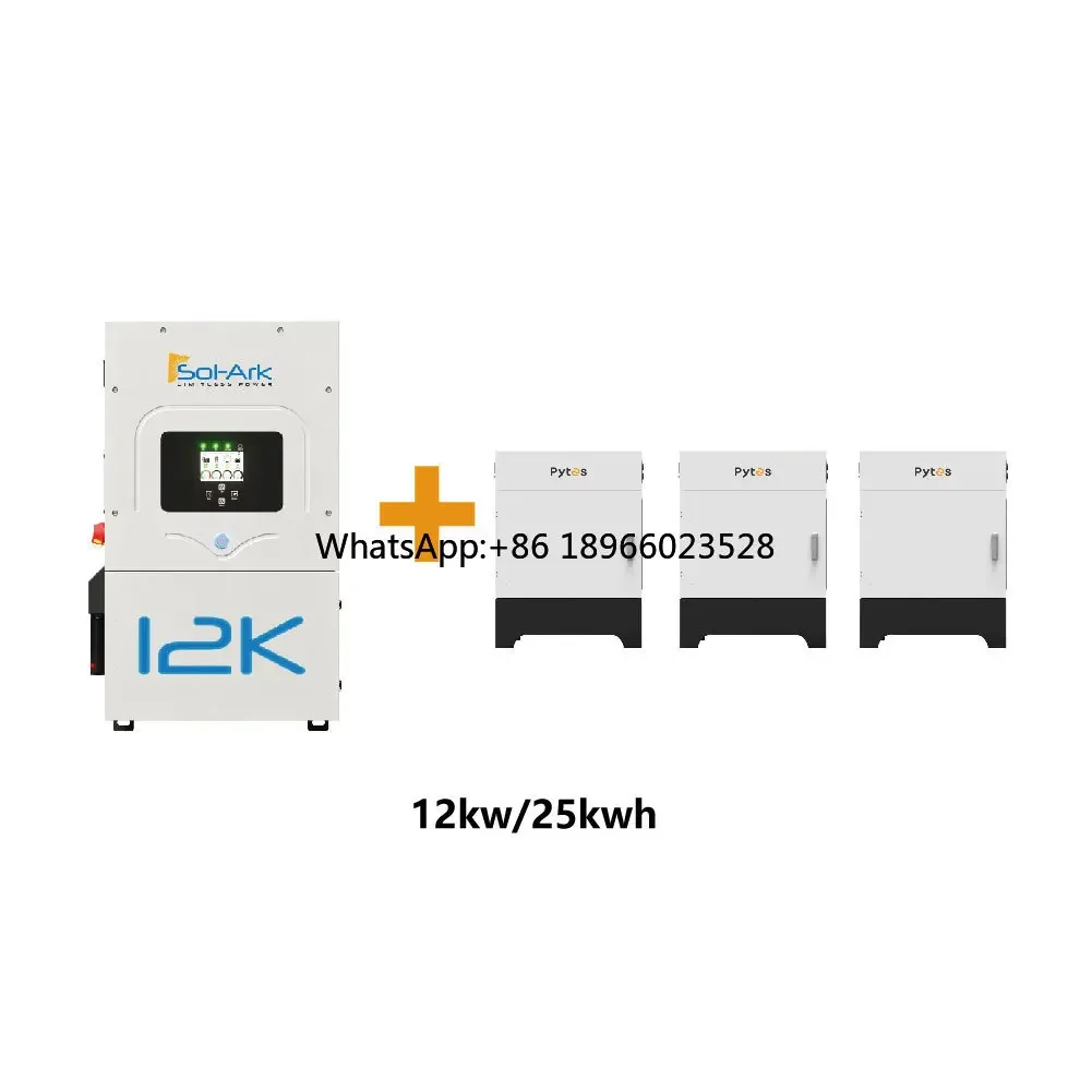 Pytes lifepo4 wall-mounted battery solar energy system with 12kw 15kw Sol-ark inverter for solar energy storage battery