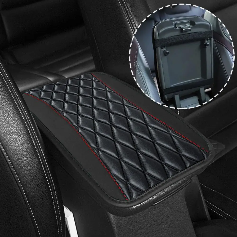 Car Armrest Cover Mat PU Leather Non Slip Dust-proof Anti-wear Central Center Console Pad Decor Car Interior Accessories