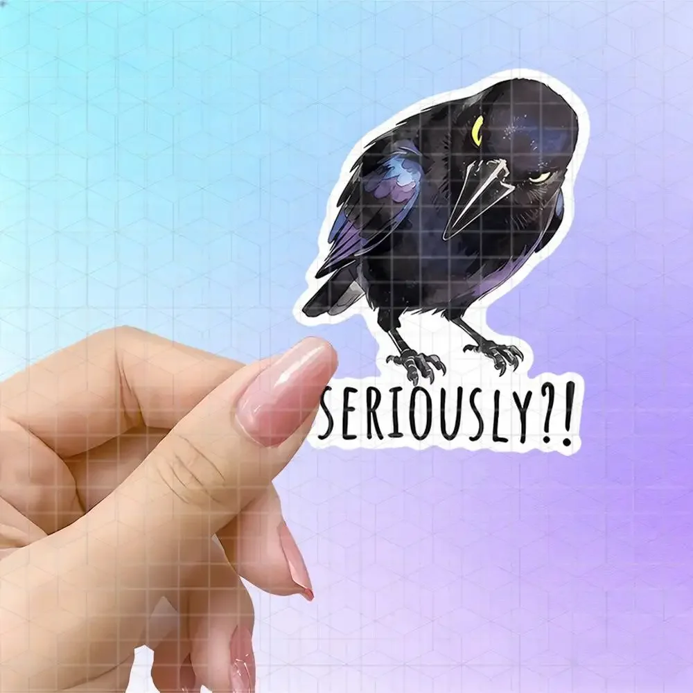 Seriously Are You Serious Watercolor Rolling Eyes Crow Sarcasm Vinyl Sticker For Laptop Water Bottle Sarcasm
