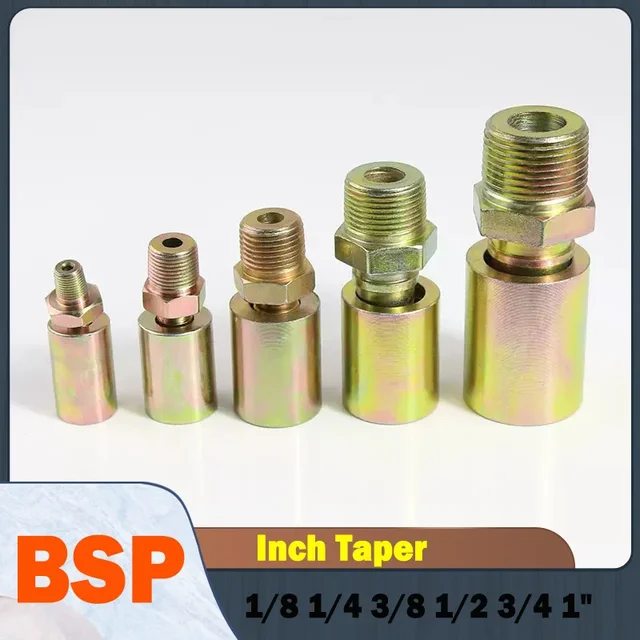 Złącze do zaciskania gwintów zewnętrznych 1/4 "3/8" 1/2 "3/4" 1 "BSP stożek hydrauliczny koniec węża wysokociśnieniowe złącza rur olejowych 6-32mm kolczaste