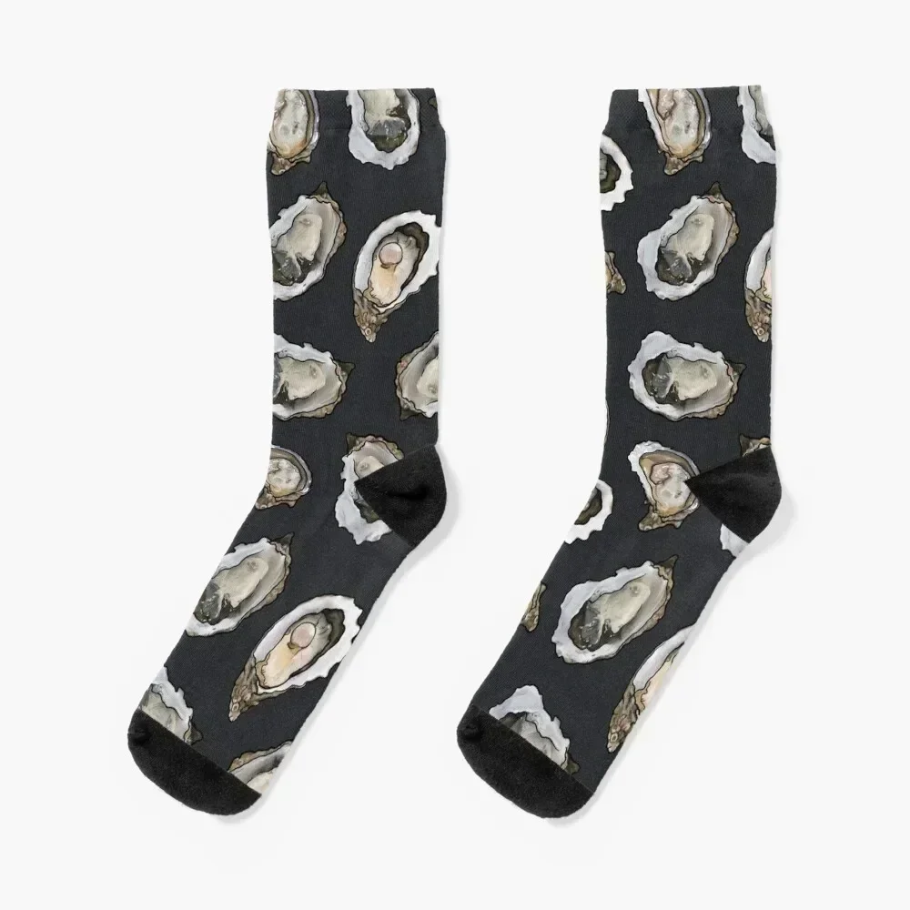 

Oysters and pearls in Charcoal Socks summer Non-slip custom Stockings Men's Socks Women's