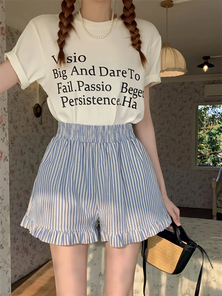 

Шорты женские модные Ins Influencer Высокая талия V-образный вырез с необработанным подолом Рваные джинсовые микро-клеш Горячая девушка Модный стиль на шнуровке Вирус